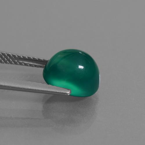 Agata naturale verde da 3,55 ct, taglio ovale, traslucido