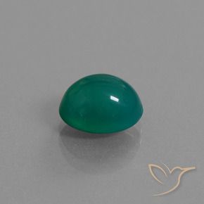 Agata naturale verde da 3,04 ct, taglio ovale, traslucido