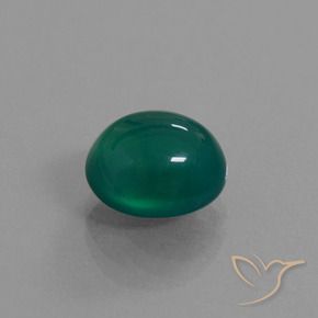 Agata Verde scuro medio naturale da 3.96 ct, Ovale, Traslucido