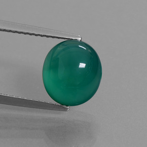 Agata Verde medio naturale da 3.39 ct, Taglio ovale, Traslucido