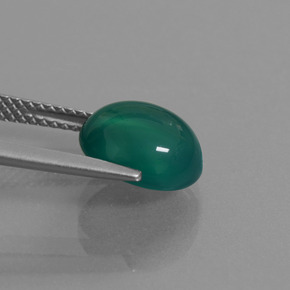 Agata Verde medio naturale da 3.39 ct, Taglio ovale, Traslucido