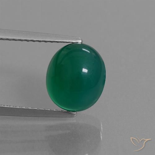 3.73ct Naturale Verde medio Agata, Ovale, Traslucido