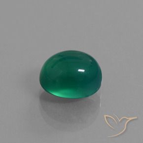 Agata Verde medio naturale da 3.73 ct, Ovale, Traslucido