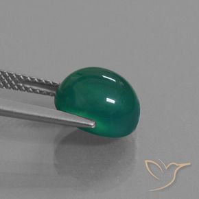 Agata Verde medio naturale da 3.73 ct, Ovale, Traslucido