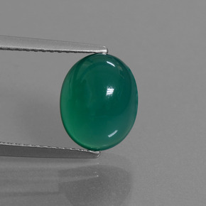 Agata Verde medio naturale da 3.57 ct, Taglio ovale, Traslucido