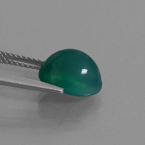 Agata Verde naturale da 3.14 ct, Taglio ovale, Traslucido