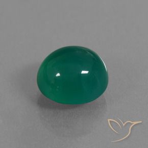 Agata Verde medio naturale da 3.73 ct, Ovale, Traslucido