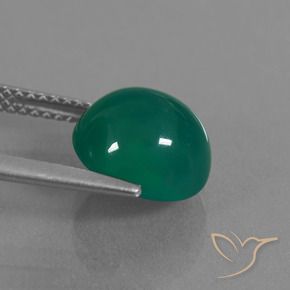 Agata Verde medio naturale da 3.73 ct, Ovale, Traslucido