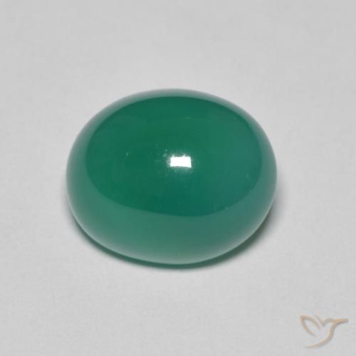 3.50ct Naturale Verde medio Agata, Ovale, Traslucido