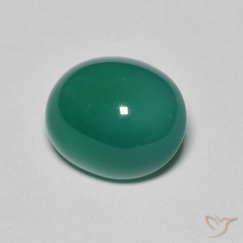 Agata Verde medio naturale da 3.50 ct, Ovale, Traslucido