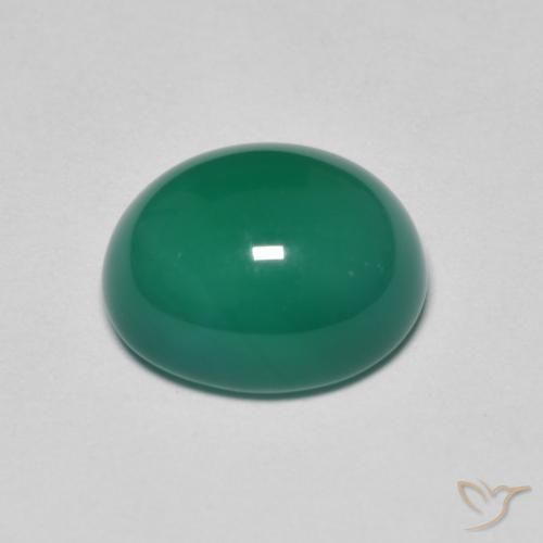 Agata Verde medio naturale da 3.50 ct, Ovale, Traslucido