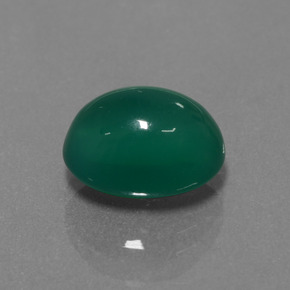 Agata naturale verde da 4,47 ct, taglio ovale, traslucido