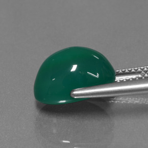 Agata naturale verde da 4,47 ct, taglio ovale, traslucido