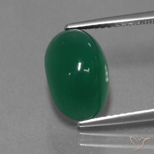 4.26ct Naturale Verde medio Agata, Ovale, Traslucido