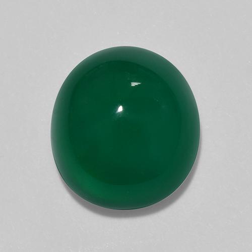 Agata naturale verde da 3,32 ct, taglio ovale, traslucido