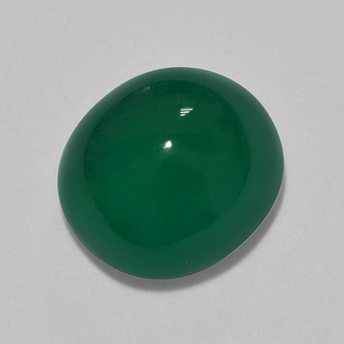 Agata naturale verde da 3,32 ct, taglio ovale, traslucido