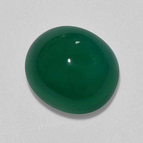 Agata naturale verde da 3,32 ct, taglio ovale, traslucido