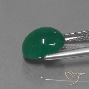 Agata Verde giallastro naturale da 3.33 ct, Ovale, Traslucido