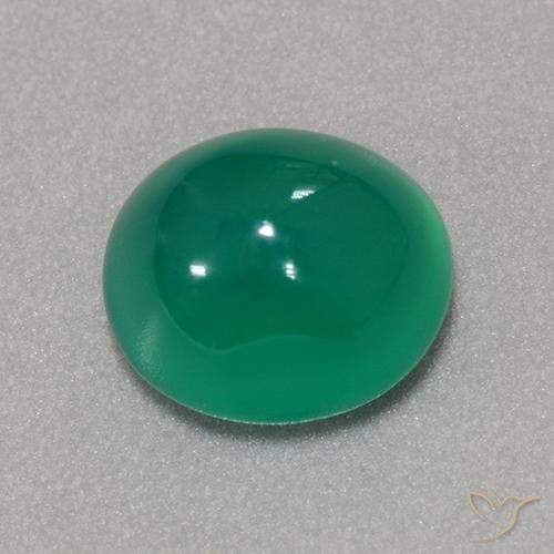 3.20ct Naturale Verde medio Agata, Ovale, Traslucido
