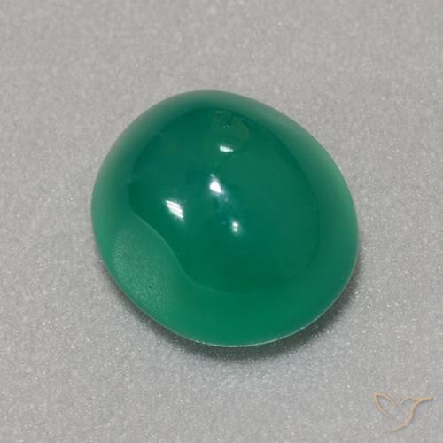 Agata Verde medio naturale da 3.20 ct, Ovale, Traslucido