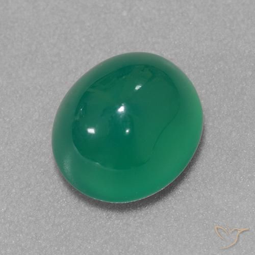 Agata Verde medio naturale da 3.20 ct, Ovale, Traslucido