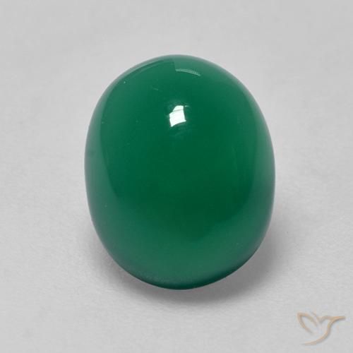 Agata naturale verde da 3,00 ct, taglio ovale, trasparente