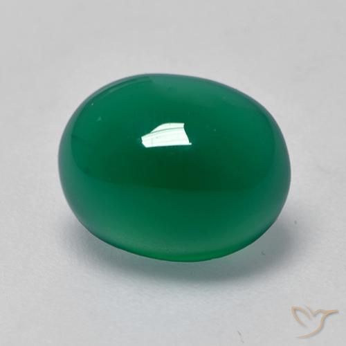 Agata naturale verde da 3,00 ct, taglio ovale, trasparente