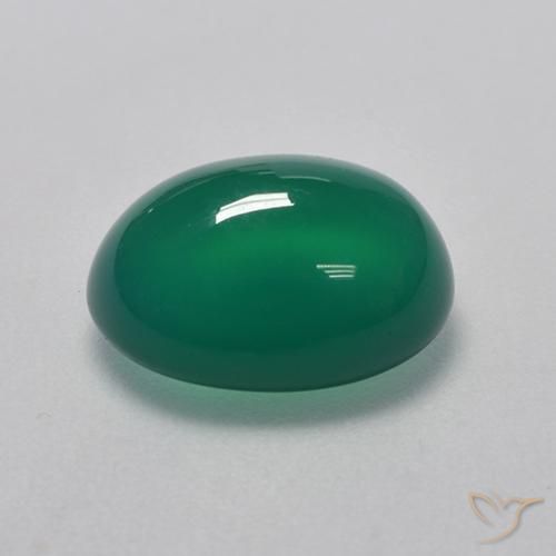 Agata naturale verde da 3,00 ct, taglio ovale, trasparente
