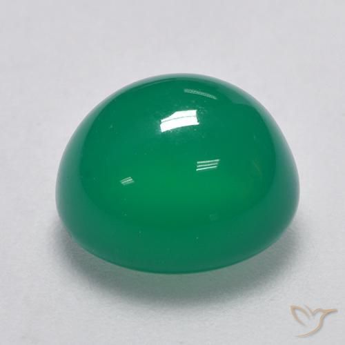 Agata Verde medio naturale da 3.32 ct, Taglio ovale, Traslucido