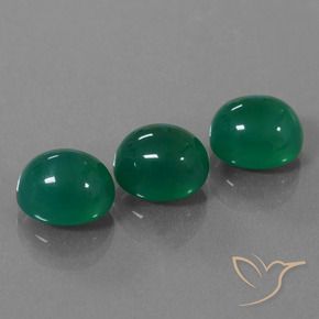 Gemme di Agata Verde medio naturale da 10.68 ct, Ovale, Traslucido