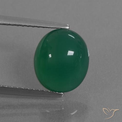 3.37ct Naturale Verde Agata, Ovale, Traslucido