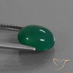Agata Verde naturale da 3.37 ct, Ovale, Traslucido