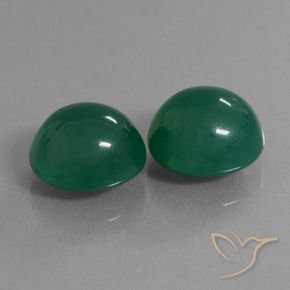 Gemme di Agata Verde scuro medio naturale da 17.44 ct, Ovale, Traslucido