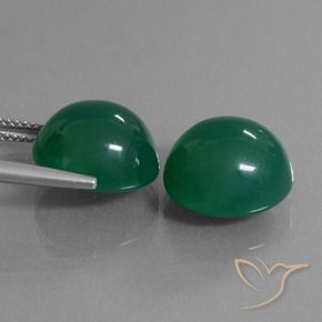 Gemme di Agata Verde scuro medio naturale da 17.44 ct, Ovale, Traslucido