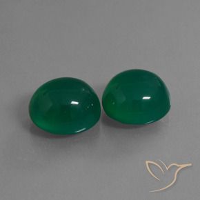 Gemme di Agata Verde scuro medio naturale da 17.31 ct, Ovale, Traslucido