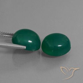 Agata naturale verde da 16,71 ct, taglio ovale, traslucido