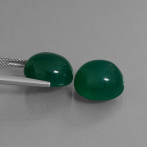Agata naturale verde da 15,65 ct, taglio ovale, traslucido