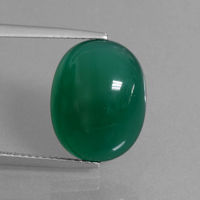 Agata naturale verde da 7,02 ct, taglio ovale, traslucido