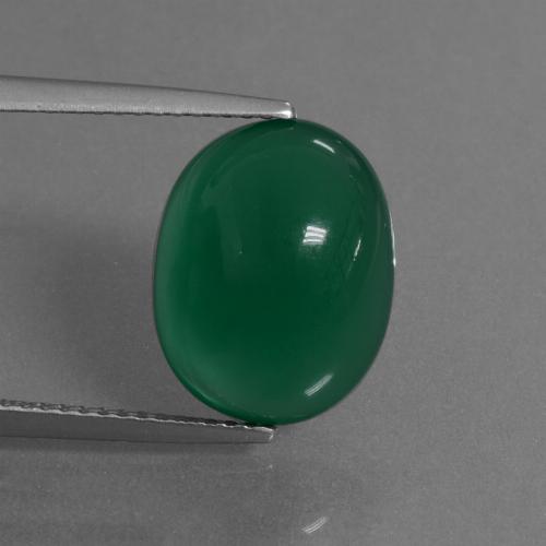 Agata naturale verde da 6,27 ct, taglio ovale, traslucido