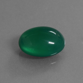 Agata naturale verde da 6,27 ct, taglio ovale, traslucido