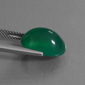 Agata naturale verde da 5,72 ct, taglio ovale, traslucido