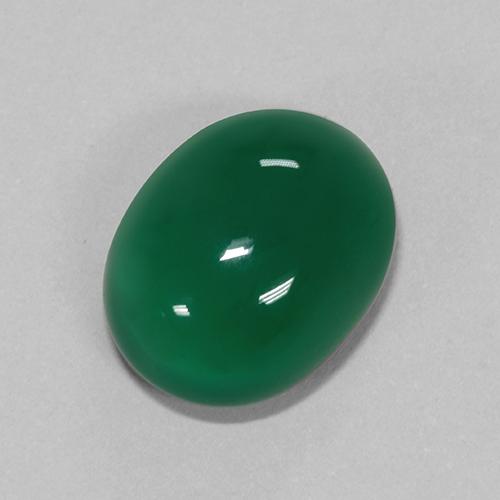 Agata naturale verde da 6,67 ct, taglio ovale, traslucido