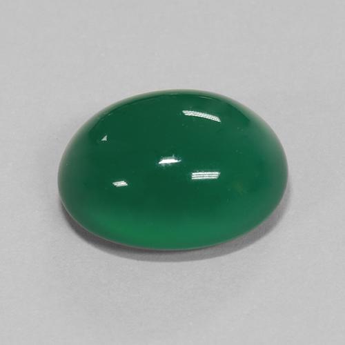 Agata naturale verde da 6,67 ct, taglio ovale, traslucido