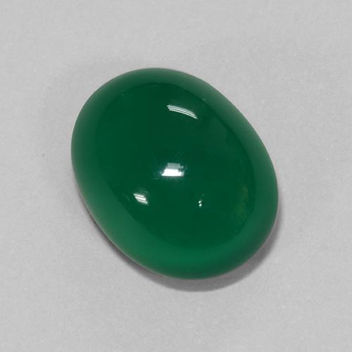 Agata naturale verde da 6,67 ct, taglio ovale, traslucido