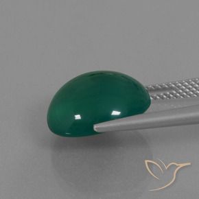 Agata Verde medio naturale da 7.52 ct, Ovale, Traslucido