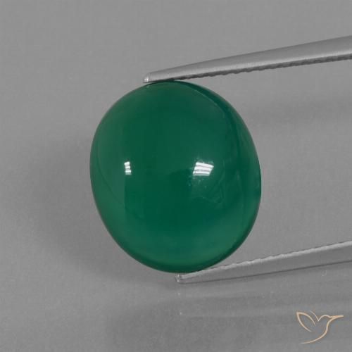 7.56ct Naturale Verde medio Agata, Ovale, Traslucido
