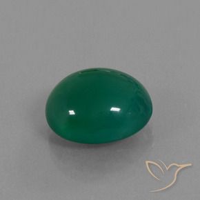 Agata Verde medio naturale da 7.56 ct, Ovale, Traslucido