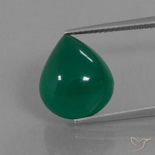 8.64ct Naturale Verde foresta Agata, Forma a pera, Traslucido