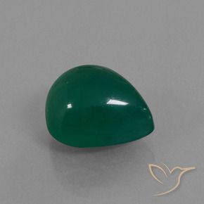 Agata Verde foresta naturale da 8.64 ct, Forma a pera, Traslucido