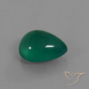 Agata Verde medio naturale da 6.44 ct, Forma a pera, Traslucido